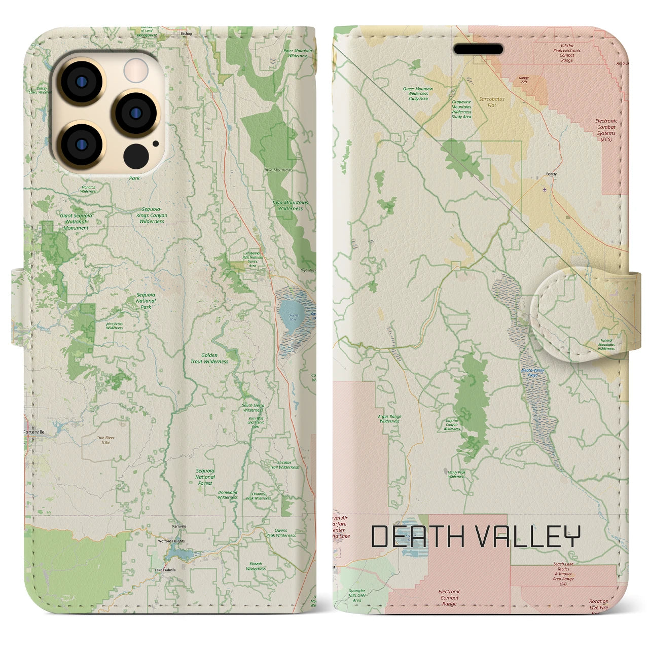 【デスヴァレー(アメリカ)】地図柄iPhoneケース(手帳タイプ)