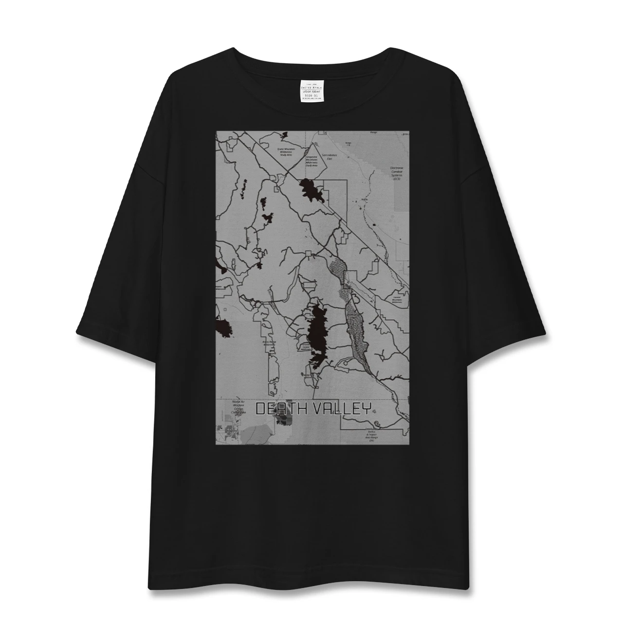 【デスヴァレー(アメリカ)】地図柄ビッグシルエットTシャツ