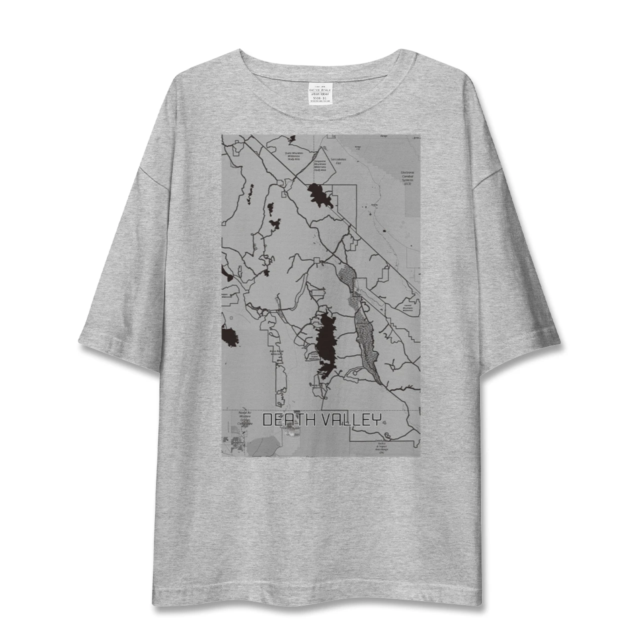 【デスヴァレー(アメリカ)】地図柄ビッグシルエットTシャツ