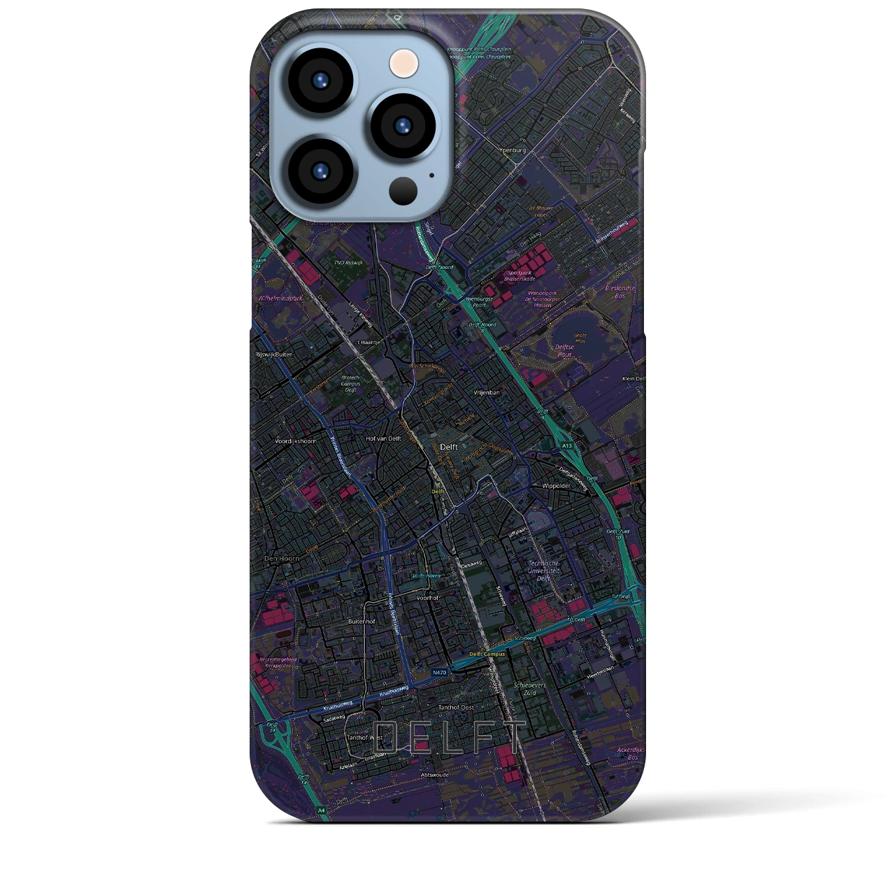 【デルフト(オランダ)】地図柄iPhoneケース(バックカバータイプ)