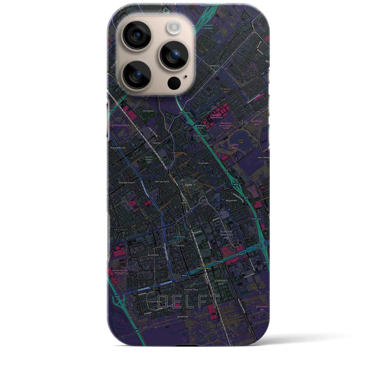 【デルフト(オランダ)】地図柄iPhoneケース(バックカバータイプ)