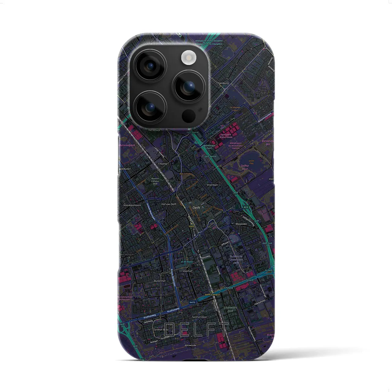 【デルフト(オランダ)】地図柄iPhoneケース(バックカバータイプ)