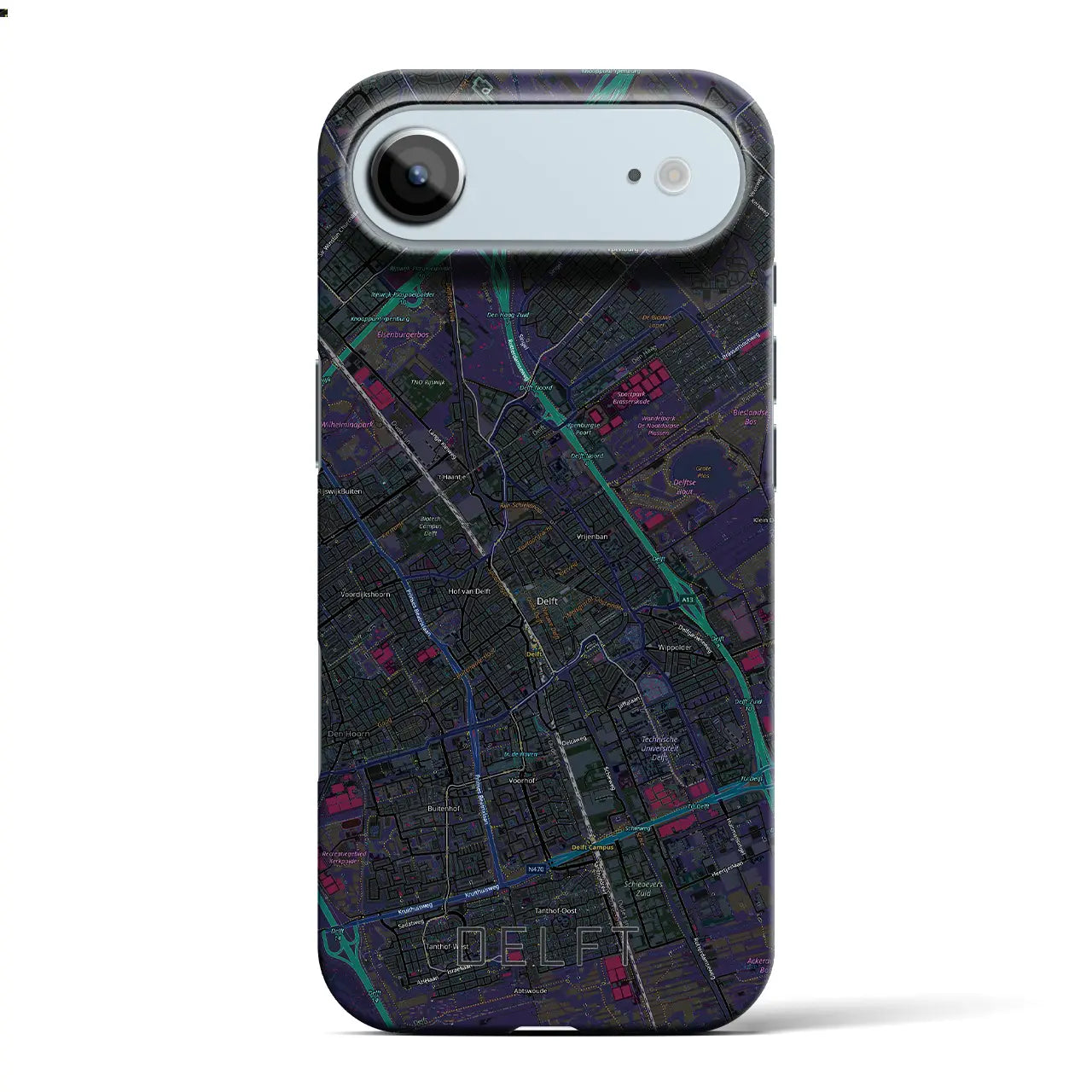 【デルフト(オランダ)】地図柄iPhoneケース(バックカバータイプ)