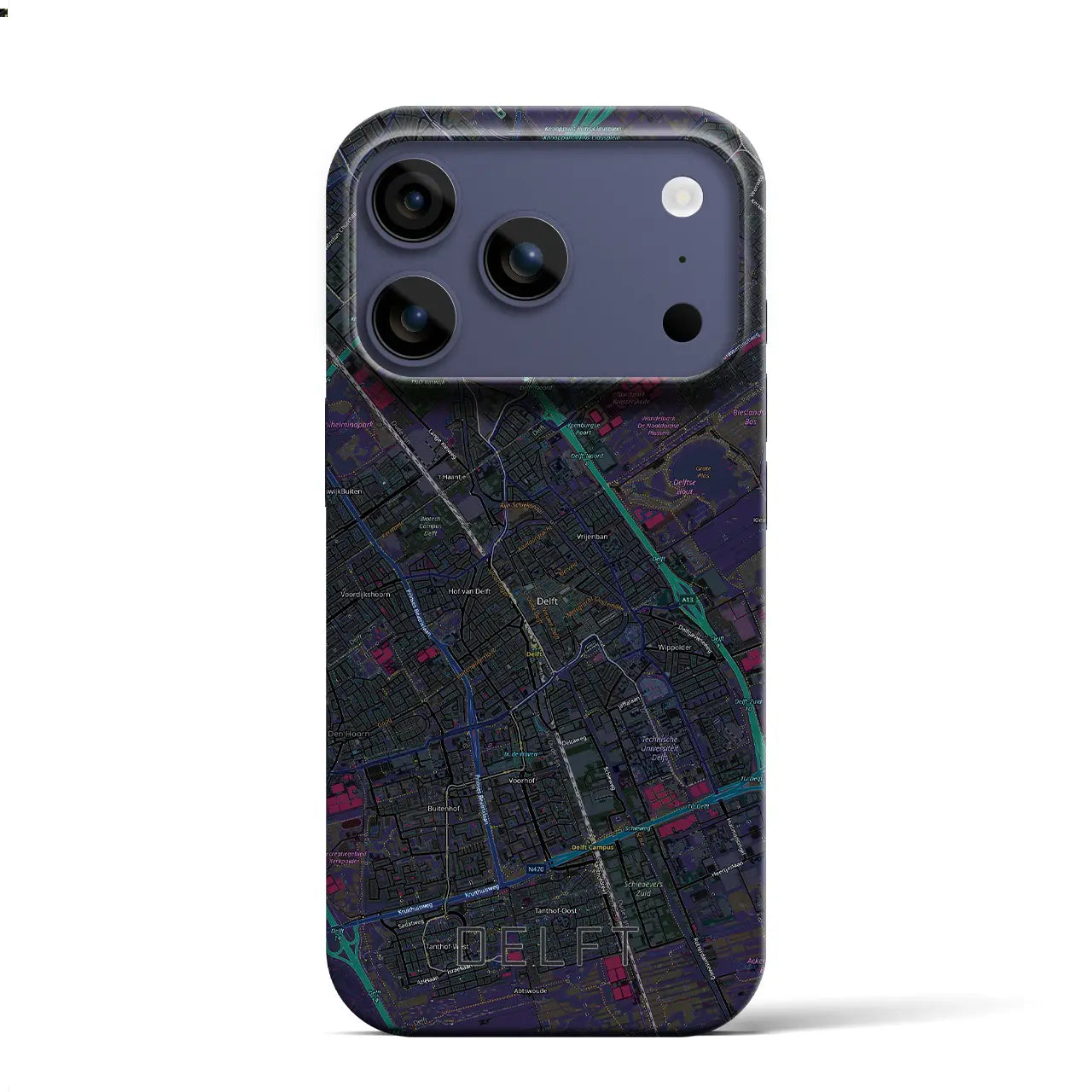 【デルフト(オランダ)】地図柄iPhoneケース(バックカバータイプ)