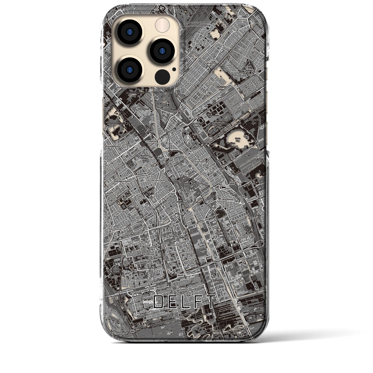 【デルフト(オランダ)】地図柄iPhoneケース(クリアタイプ)