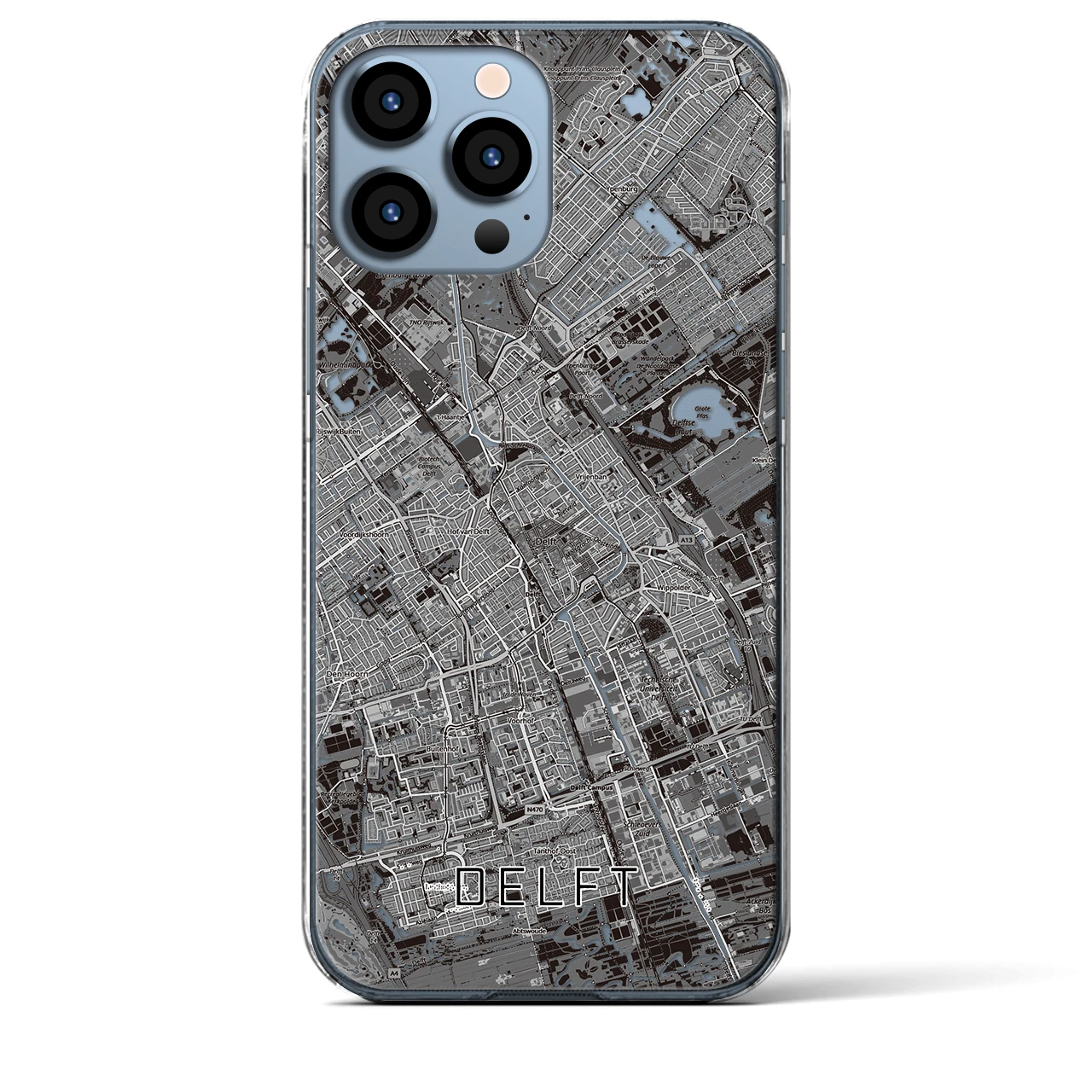 【デルフト(オランダ)】地図柄iPhoneケース(クリアタイプ)