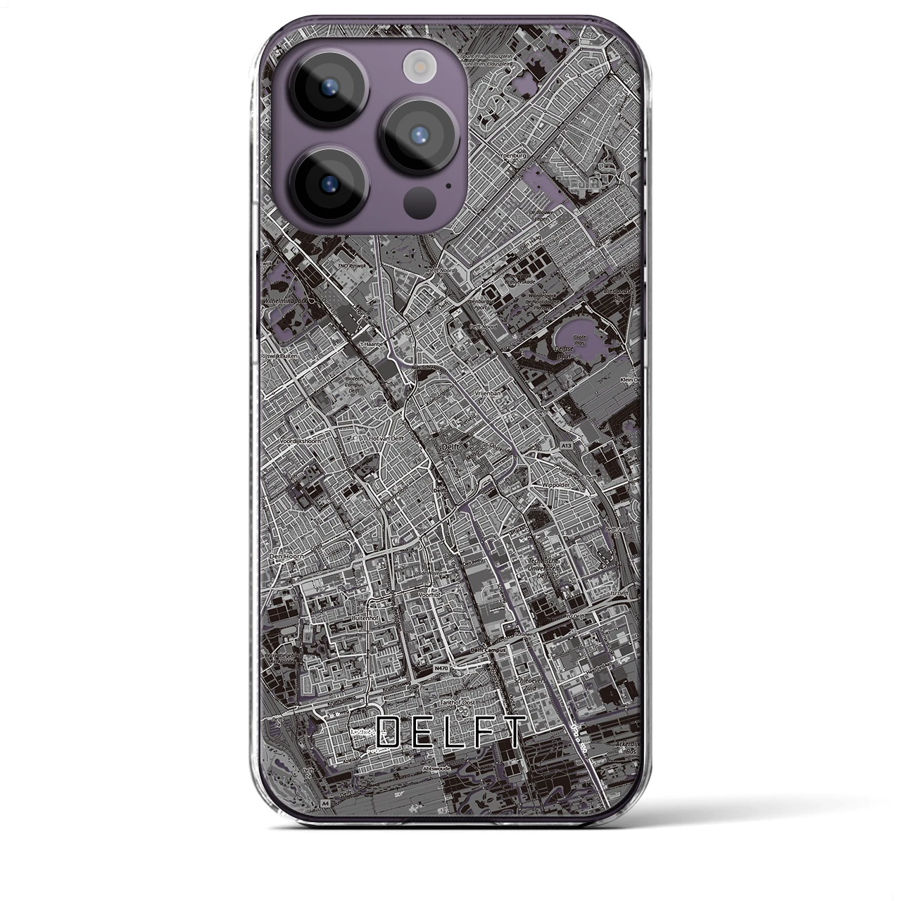 【デルフト(オランダ)】地図柄iPhoneケース(クリアタイプ)