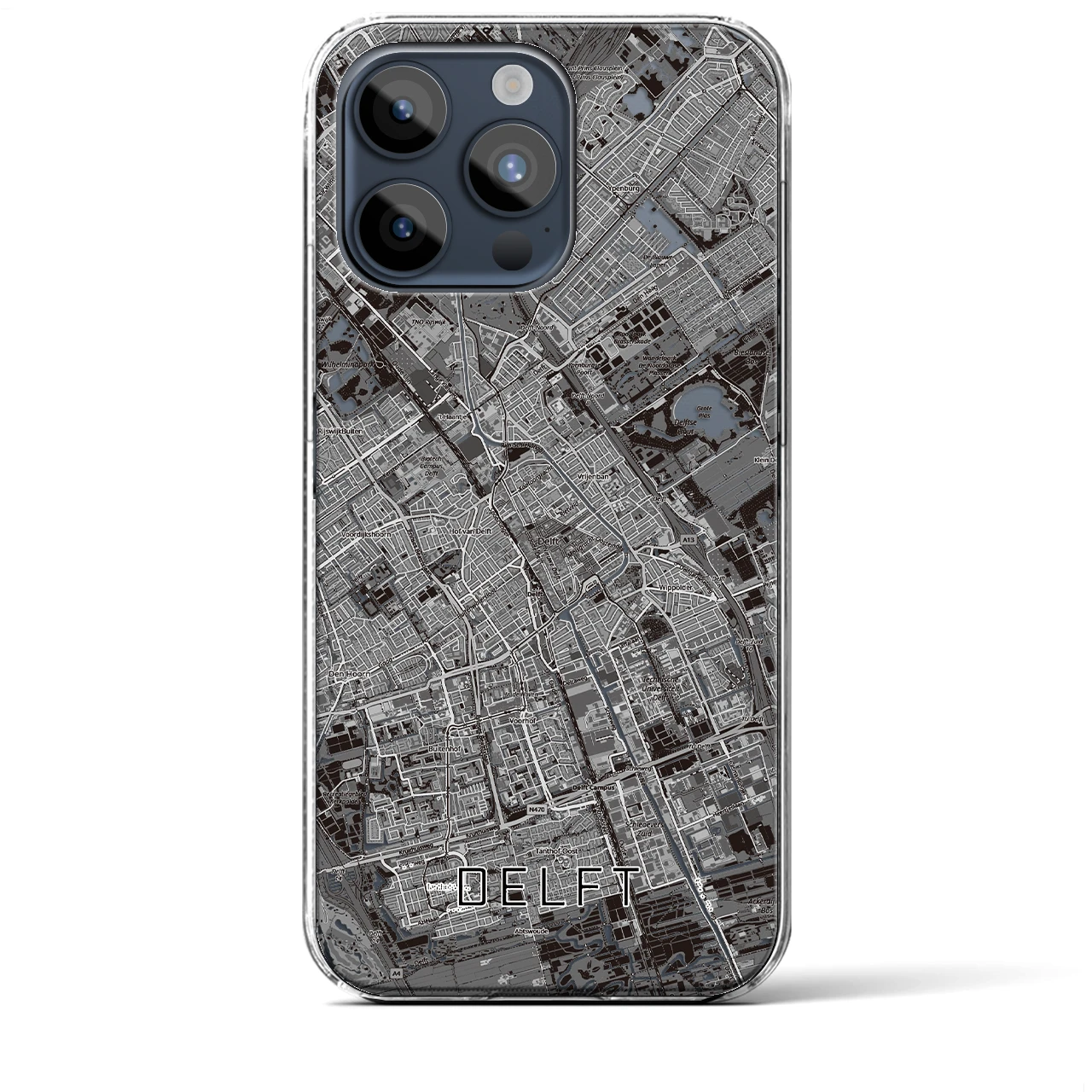 【デルフト(オランダ)】地図柄iPhoneケース(クリアタイプ)