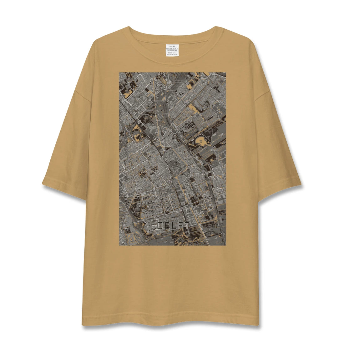 【デルフト(オランダ)】地図柄ビッグシルエットTシャツ