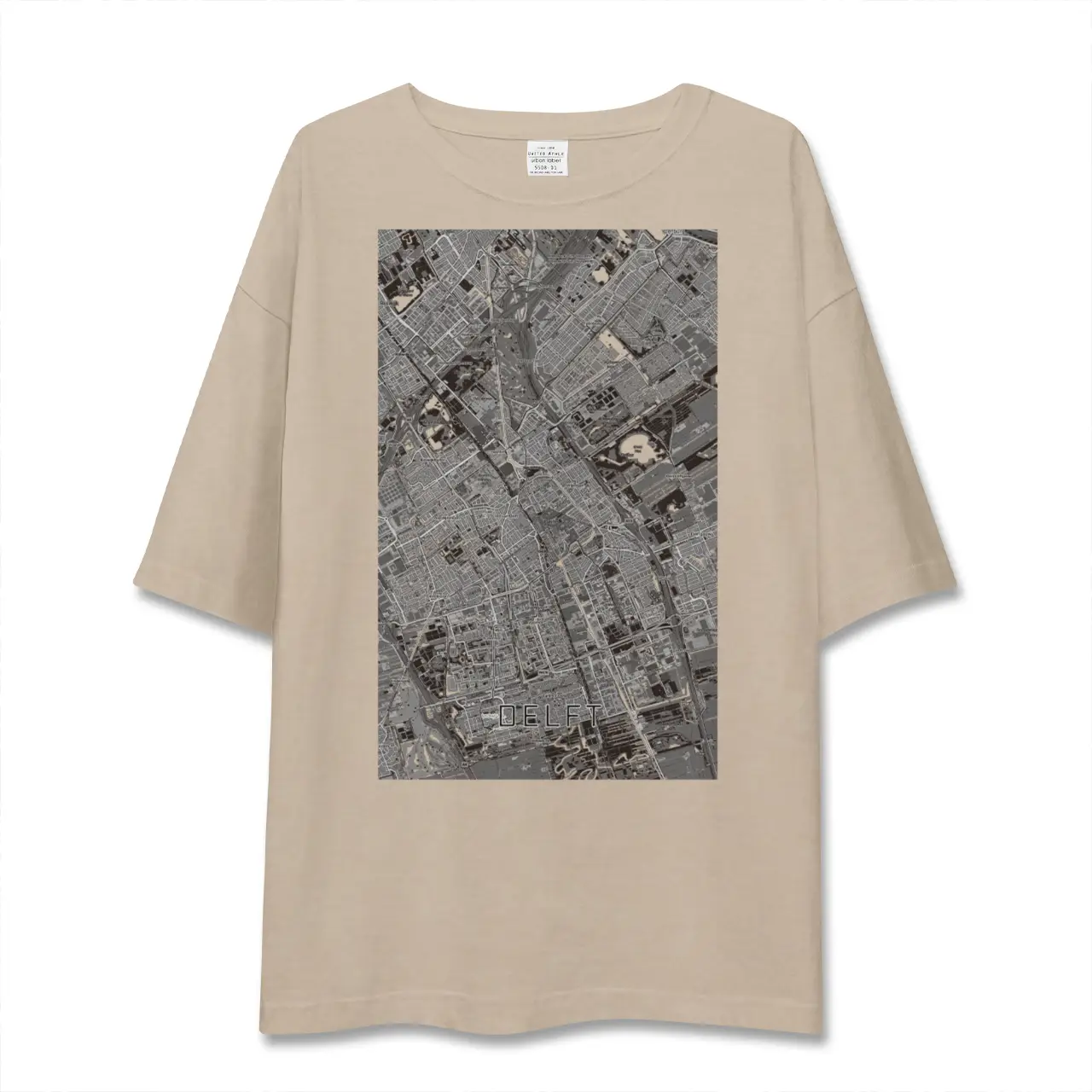 【デルフト(オランダ)】地図柄ビッグシルエットTシャツ