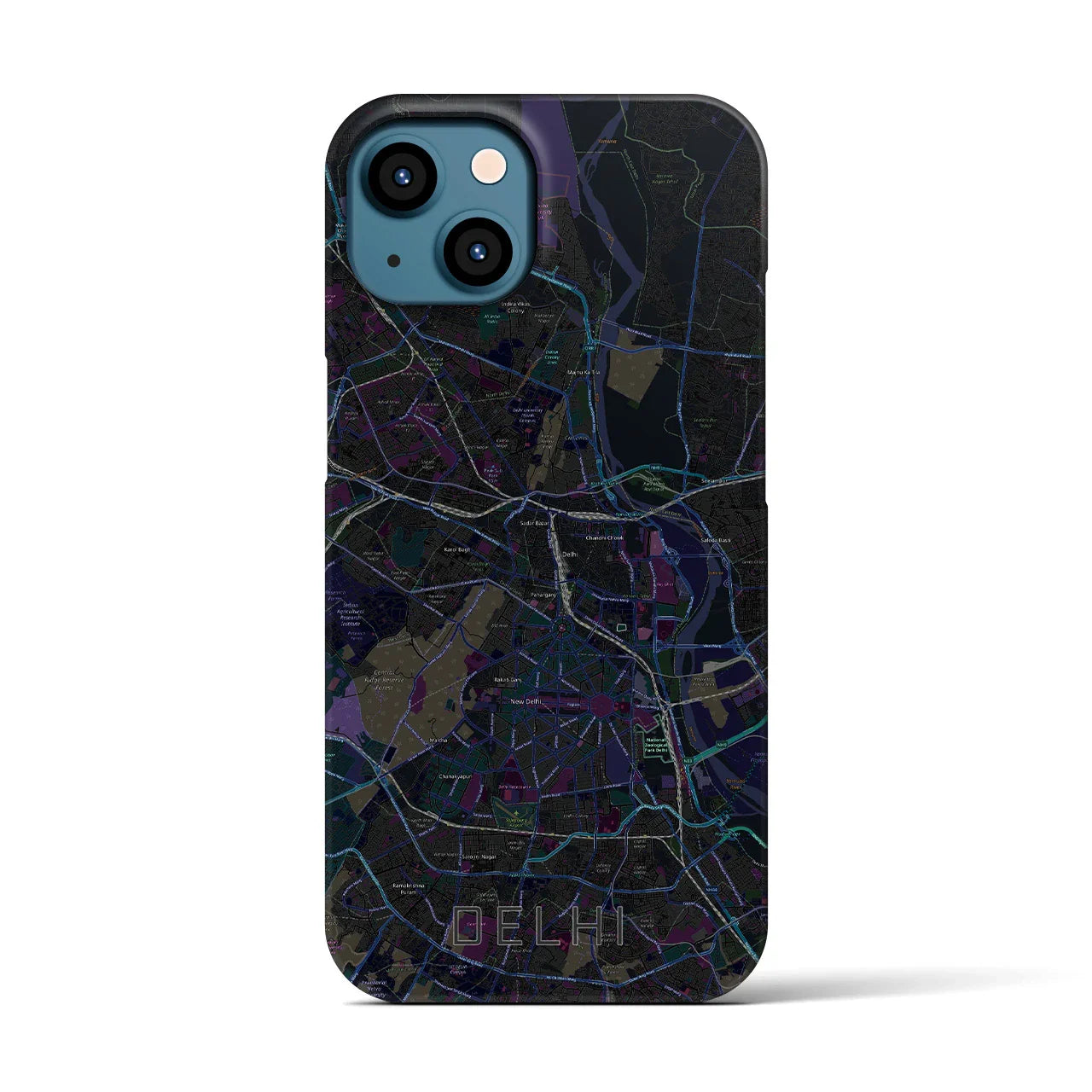 【デリー(インド)】地図柄iPhoneケース(バックカバータイプ)