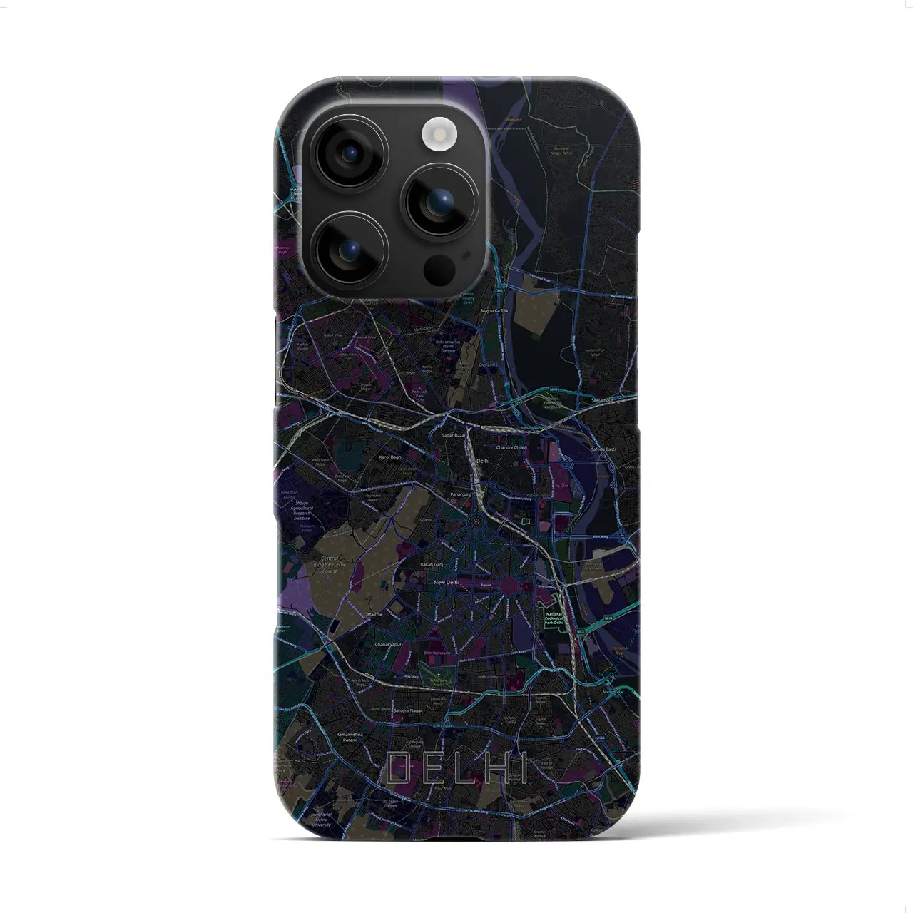 【デリー(インド)】地図柄iPhoneケース(バックカバータイプ)