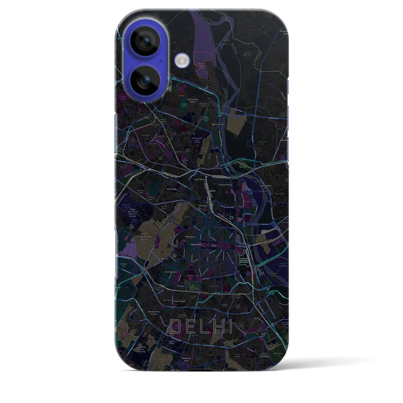 【デリー(インド)】地図柄iPhoneケース(バックカバータイプ)