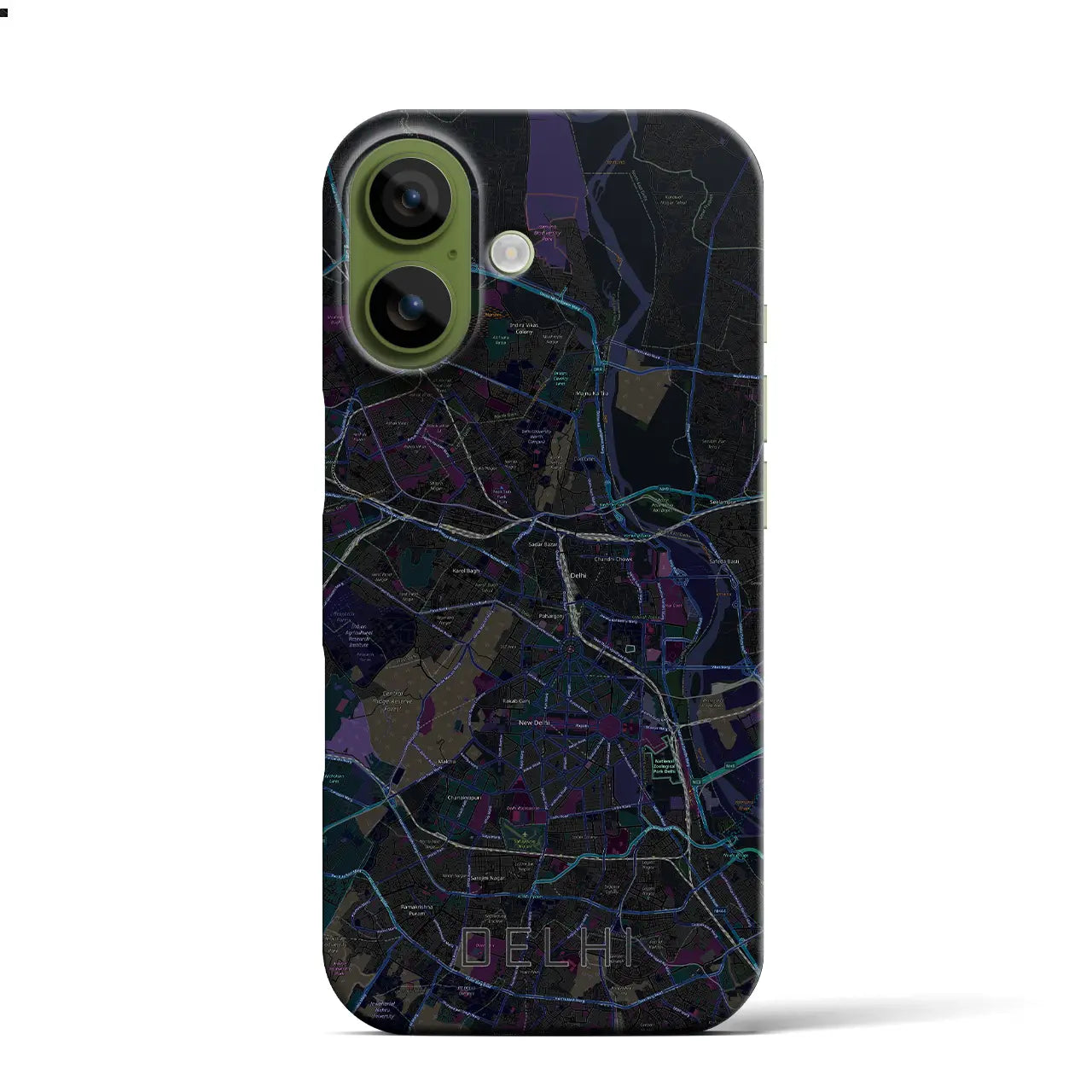 【デリー(インド)】地図柄iPhoneケース(バックカバータイプ)