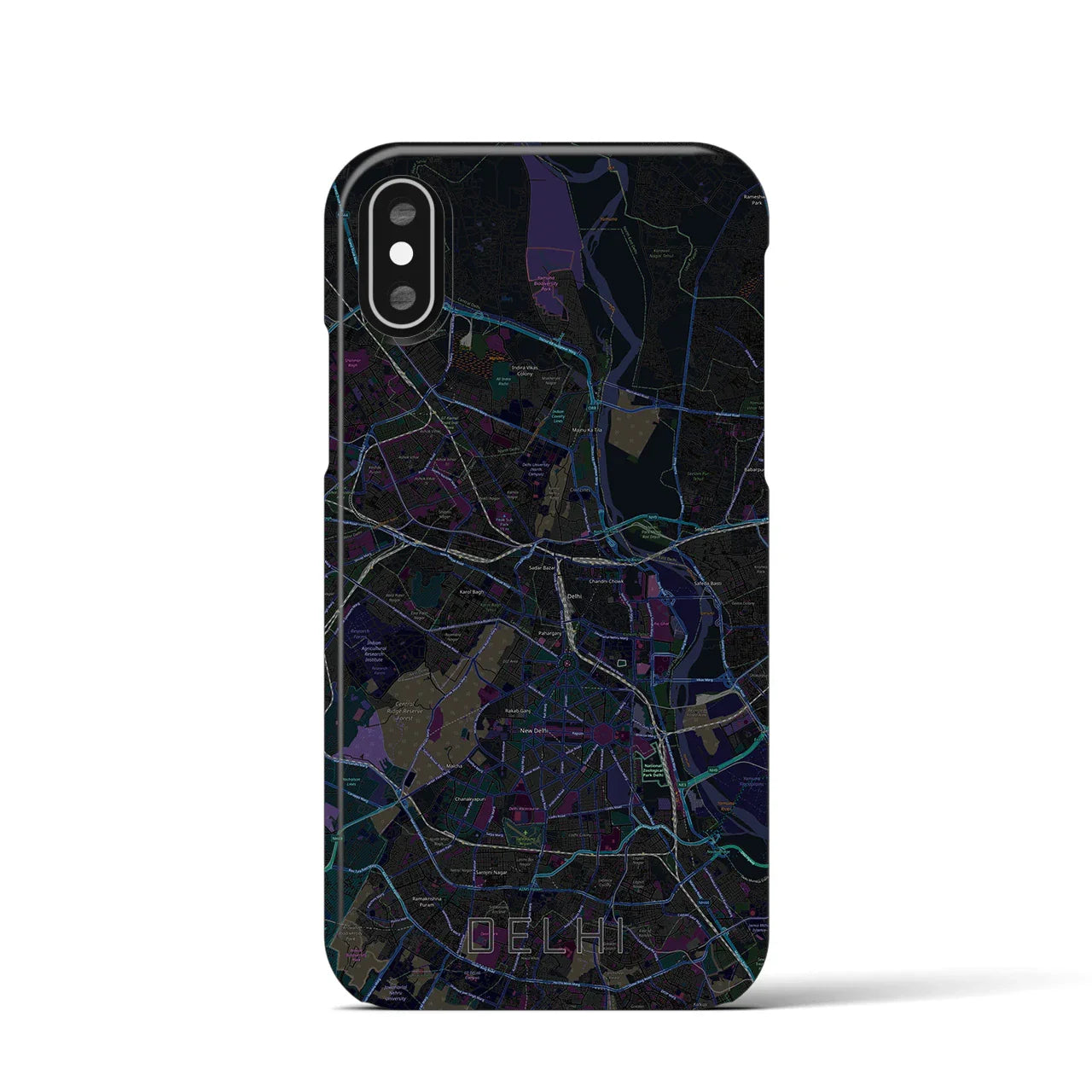 【デリー(インド)】地図柄iPhoneケース(バックカバータイプ)