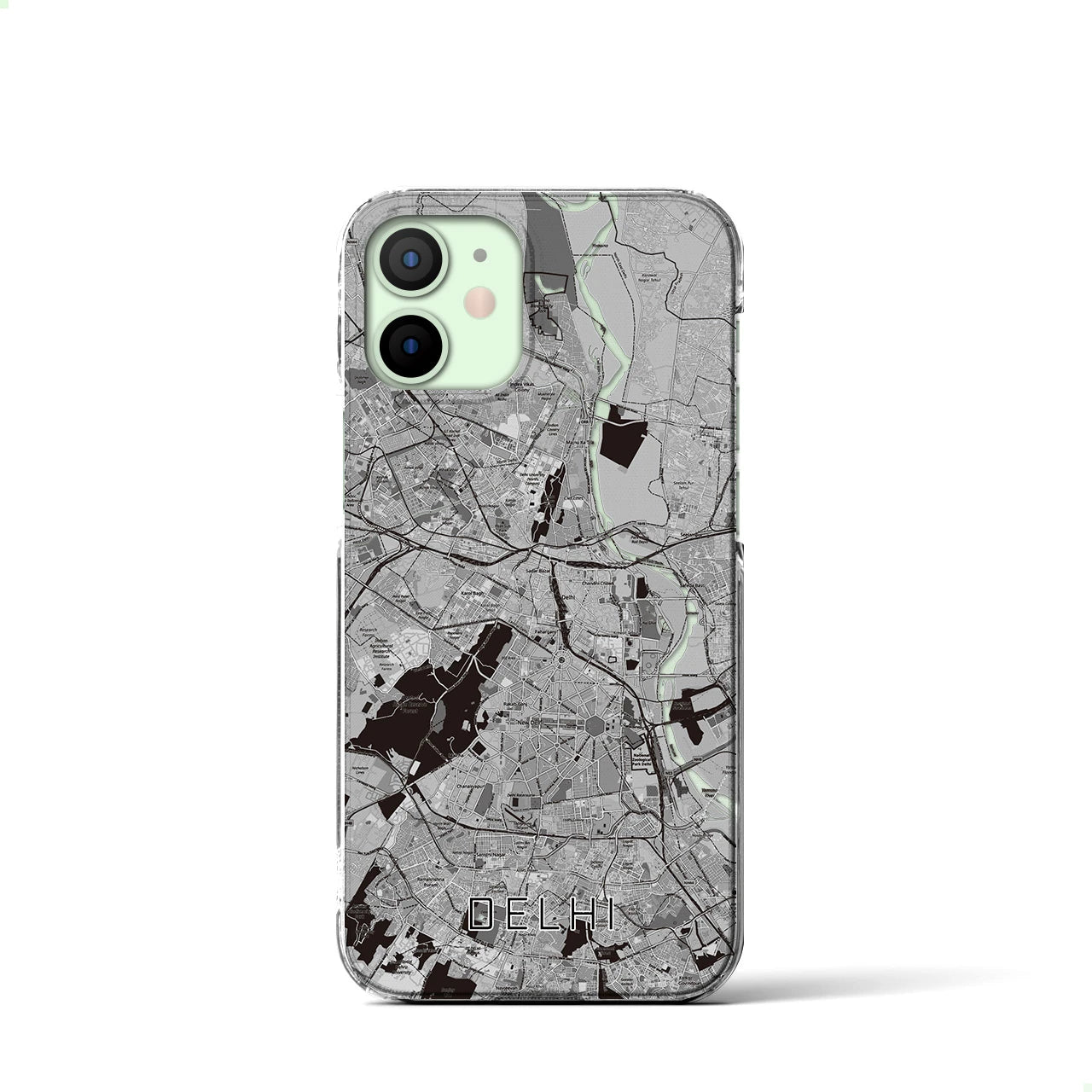 【デリー(インド)】地図柄iPhoneケース(クリアタイプ)