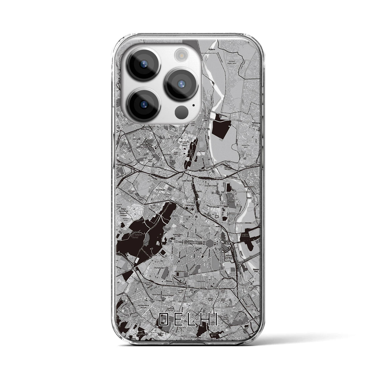 【デリー(インド)】地図柄iPhoneケース(クリアタイプ)