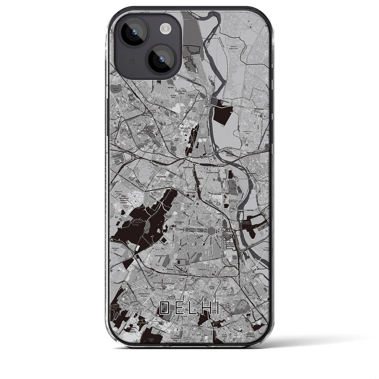 【デリー(インド)】地図柄iPhoneケース(クリアタイプ)