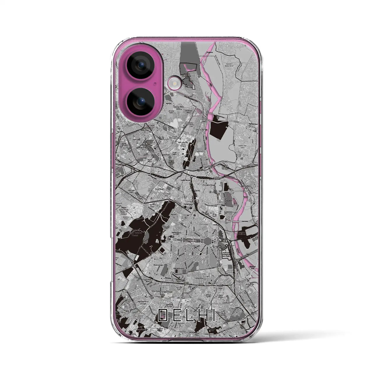 【デリー(インド)】地図柄iPhoneケース(クリアタイプ)