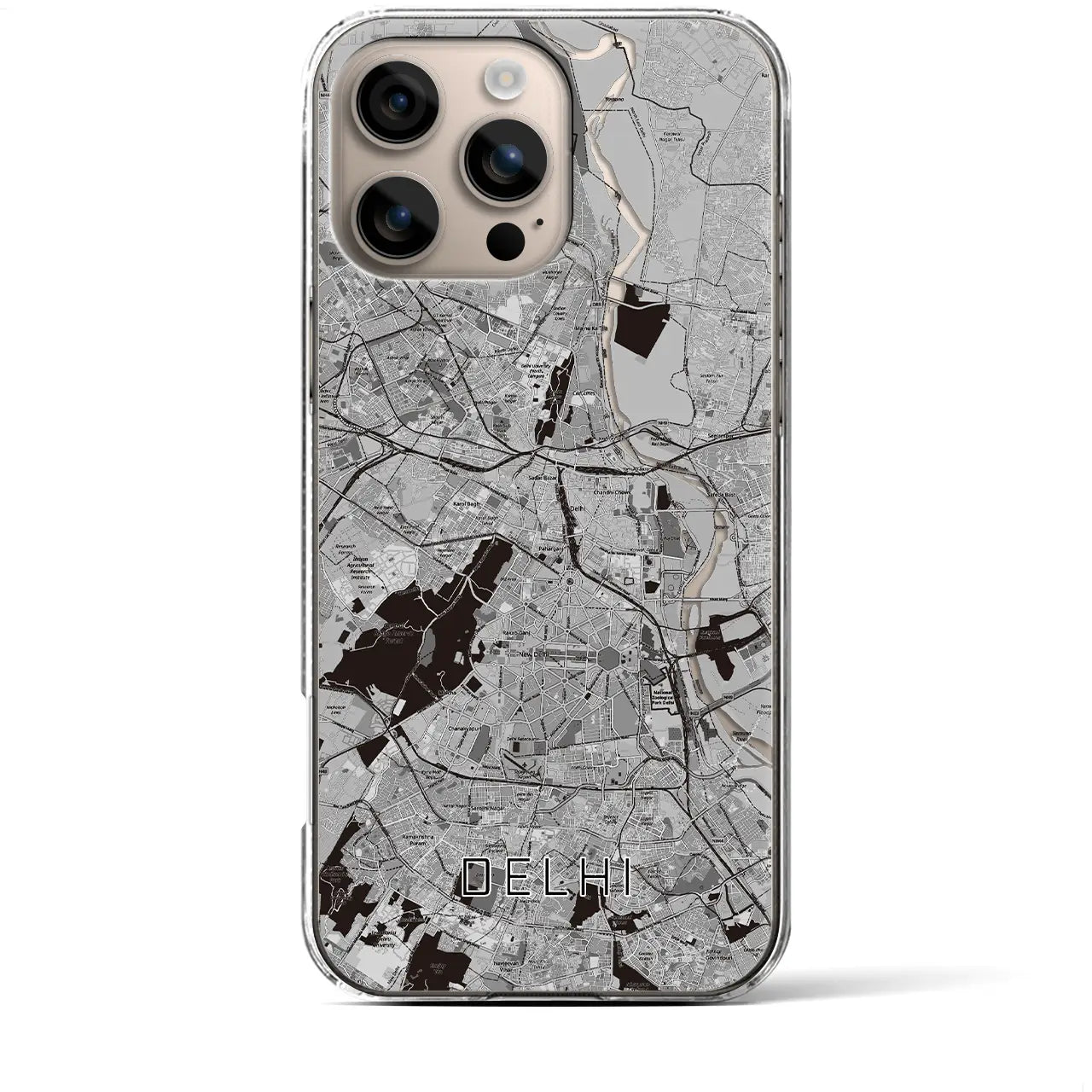 【デリー(インド)】地図柄iPhoneケース(クリアタイプ)