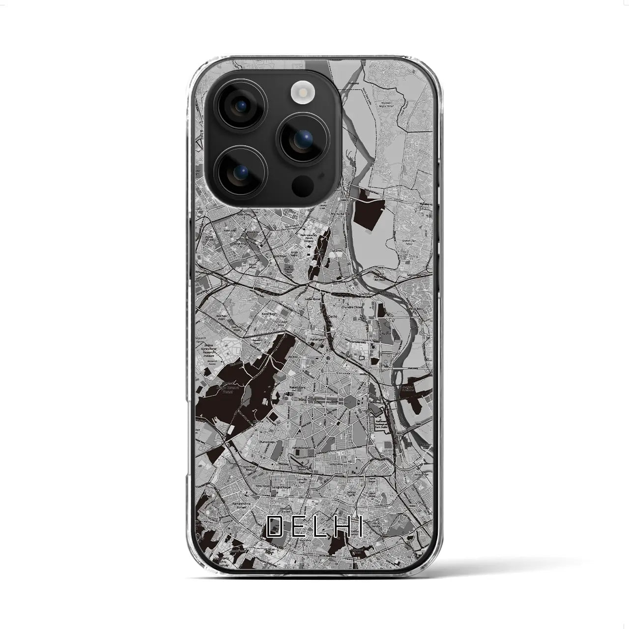 【デリー(インド)】地図柄iPhoneケース(クリアタイプ)