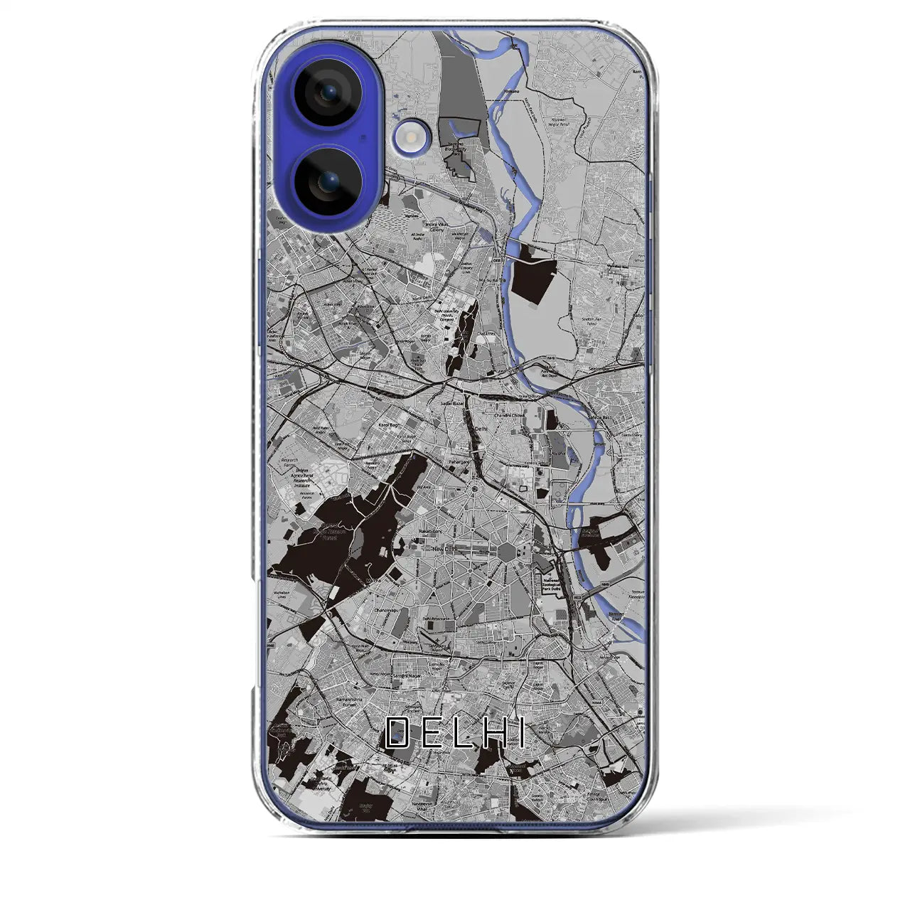 【デリー(インド)】地図柄iPhoneケース(クリアタイプ)