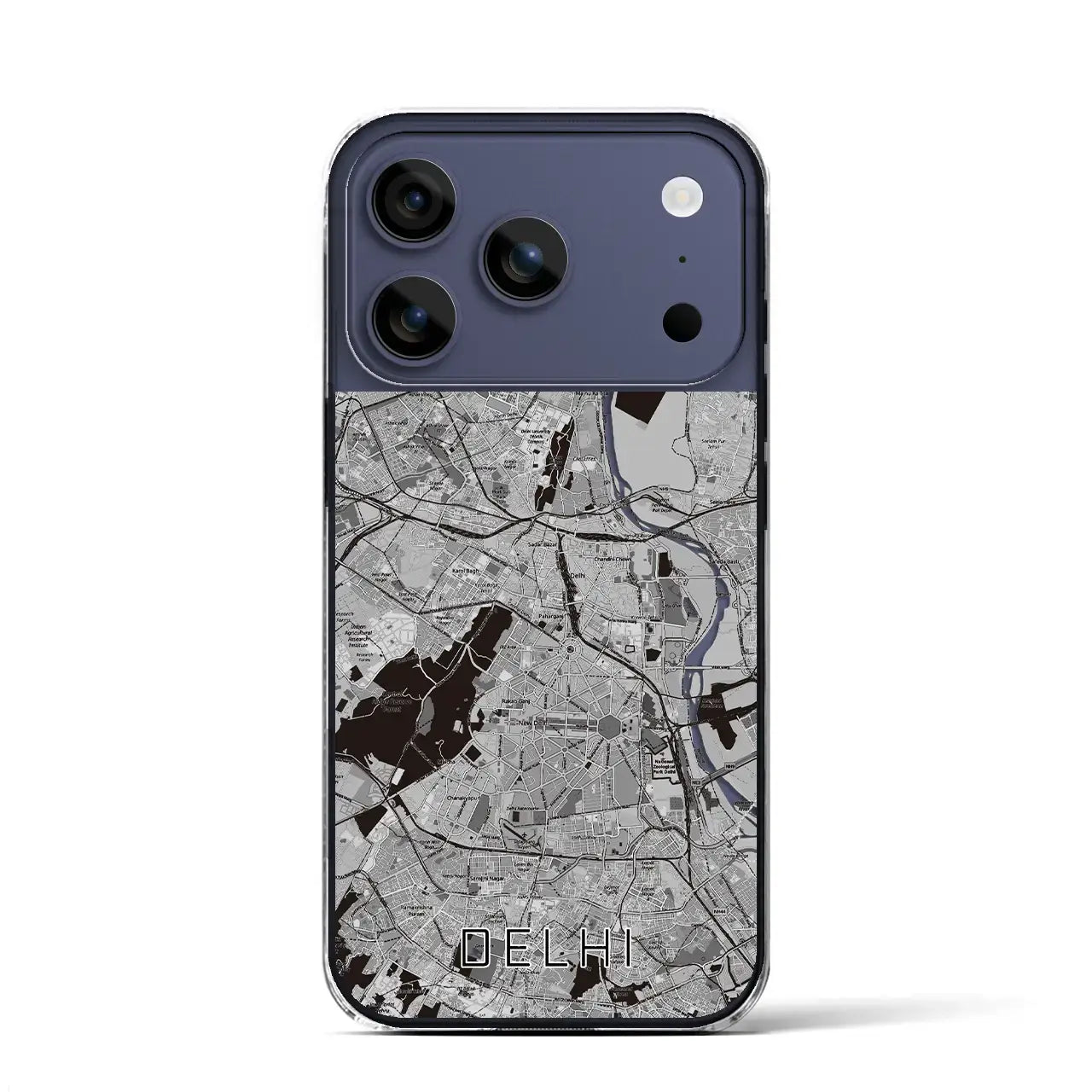 【デリー(インド)】地図柄iPhoneケース(クリアタイプ)