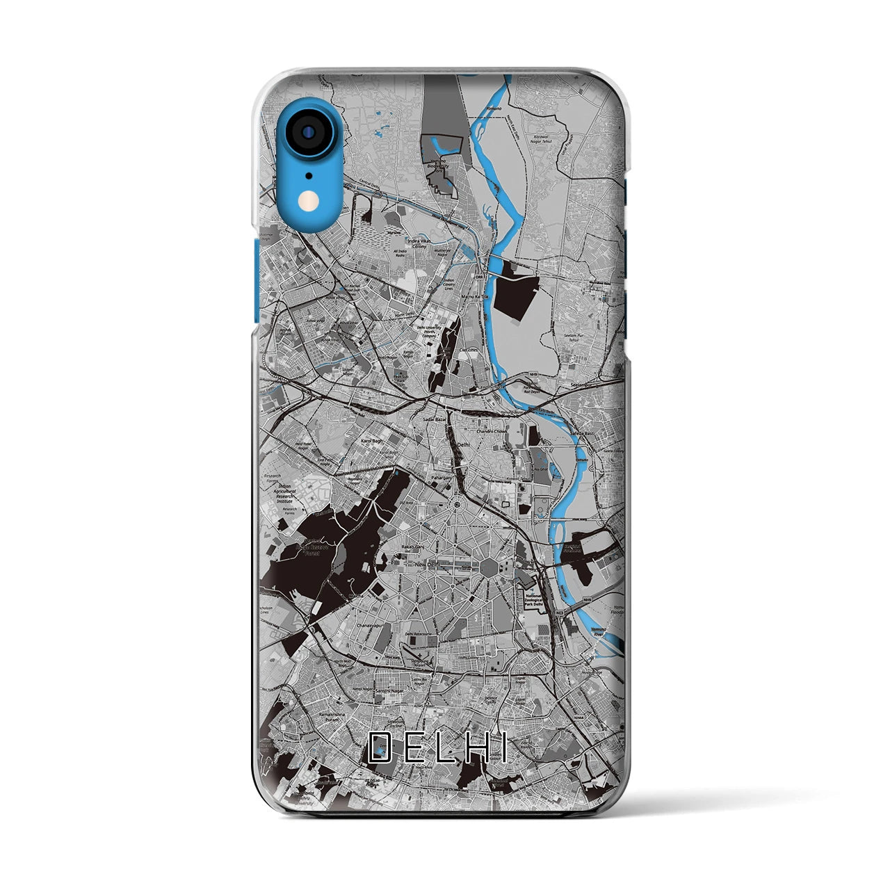 【デリー(インド)】地図柄iPhoneケース(クリアタイプ)