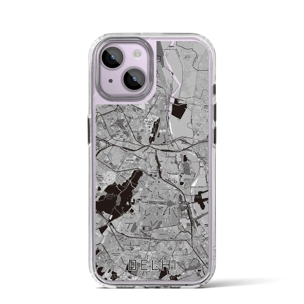 【デリー(インド)】地図柄iPhoneケース(MagSafeタイプ)