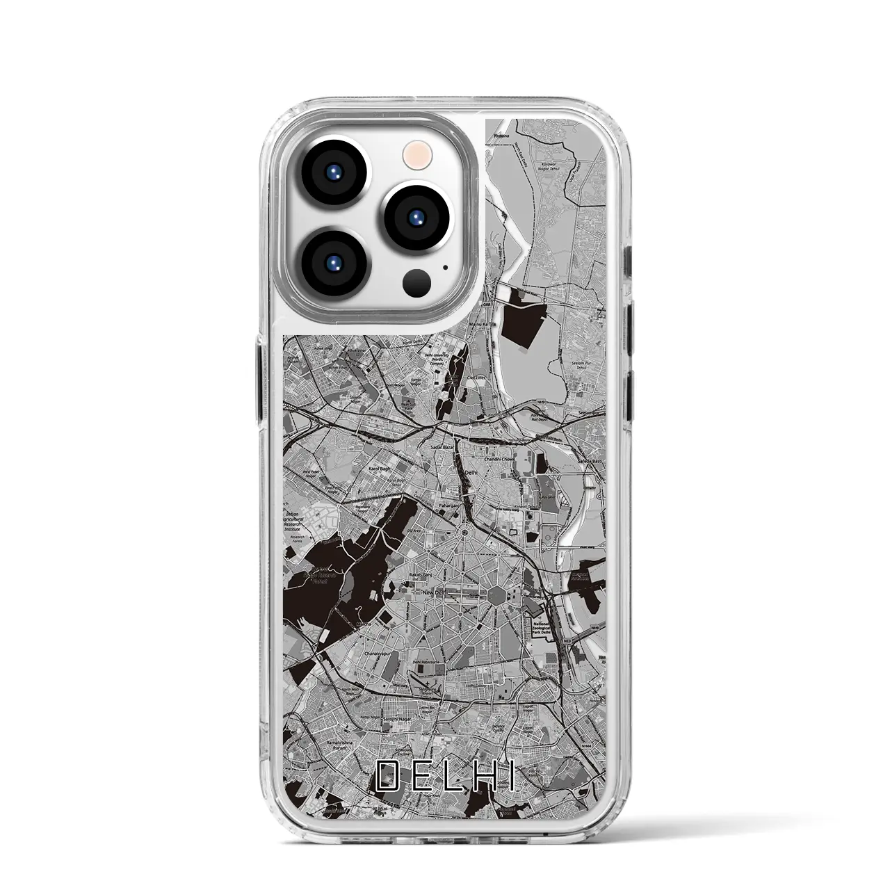 【デリー(インド)】地図柄iPhoneケース(MagSafeタイプ)
