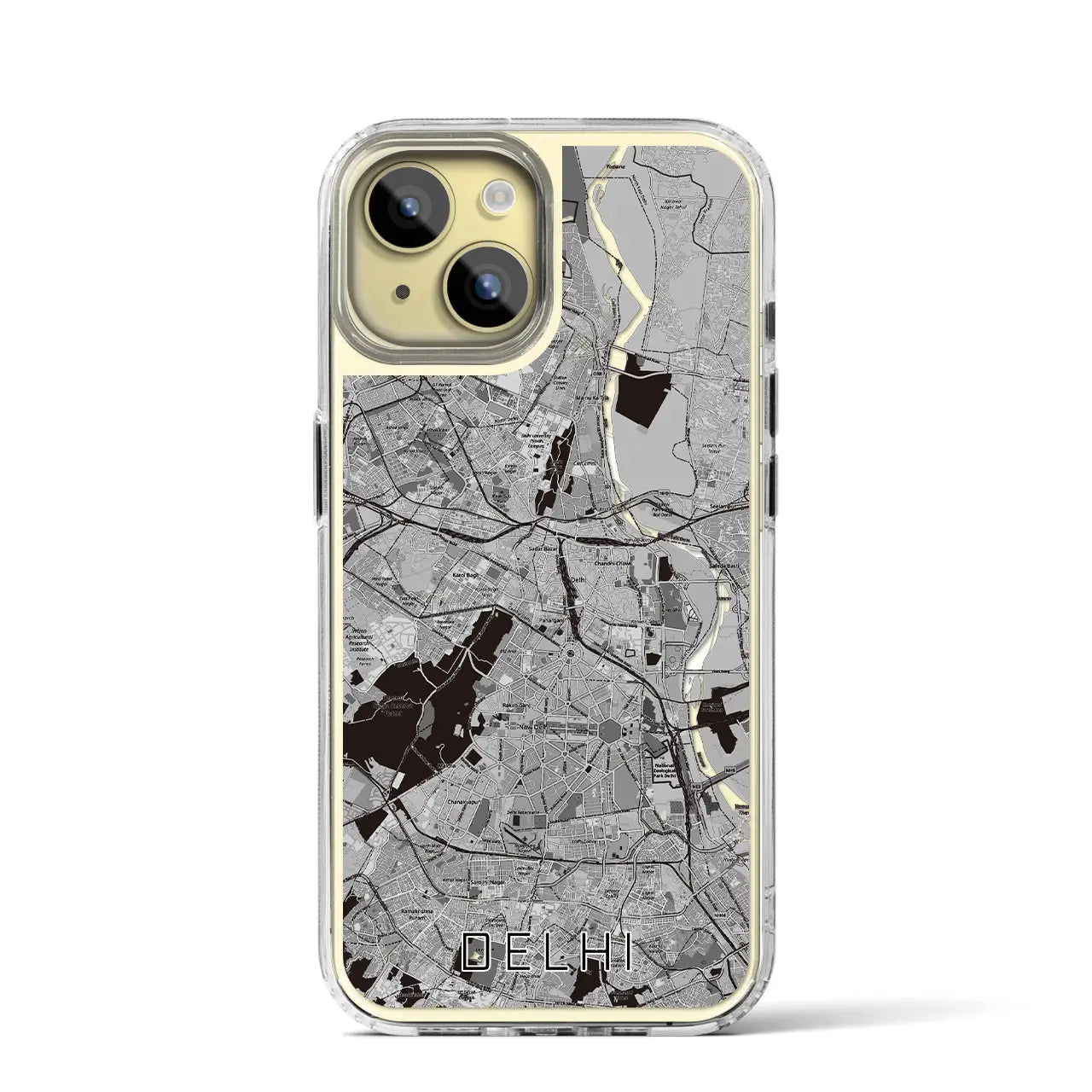 【デリー(インド)】地図柄iPhoneケース(MagSafeタイプ)