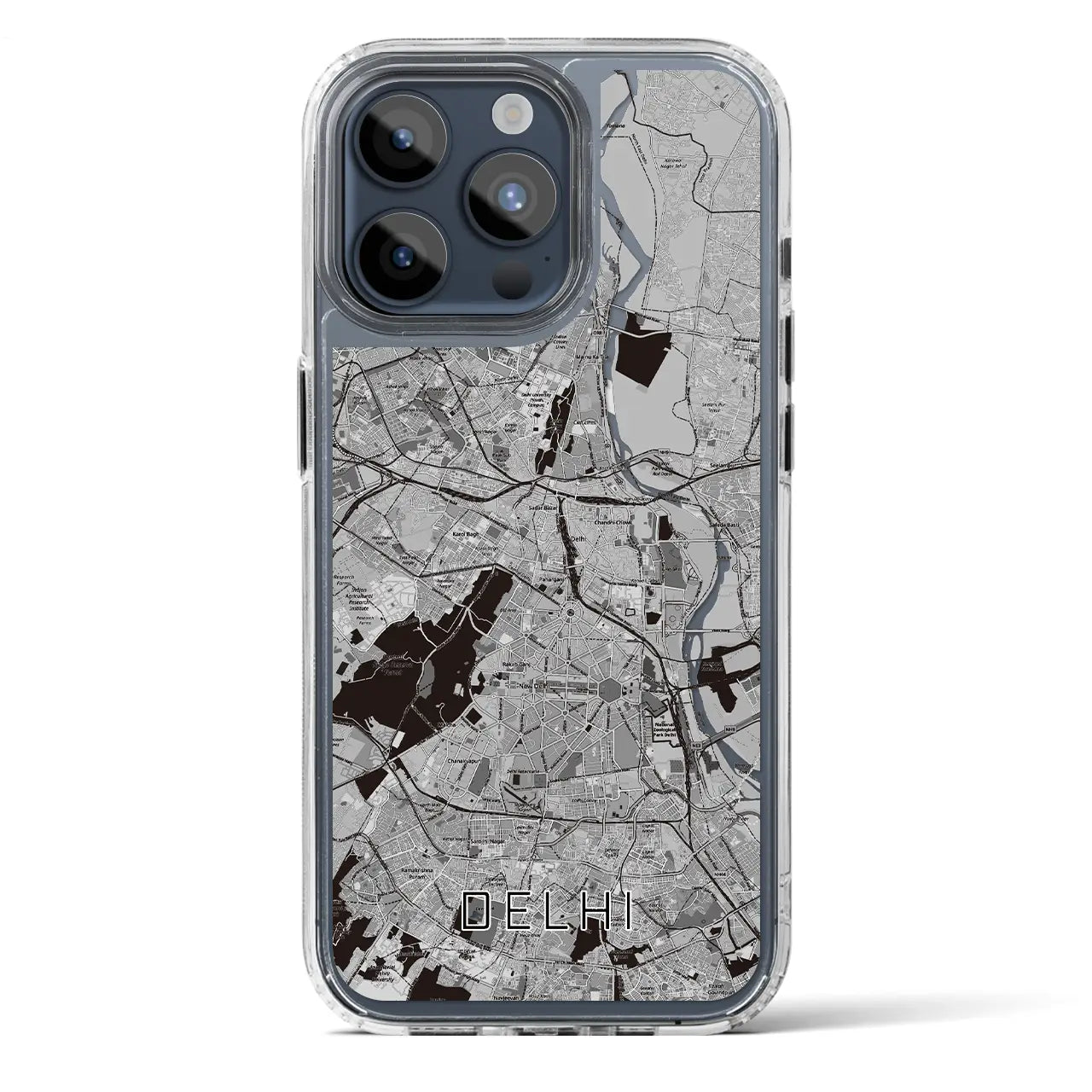【デリー(インド)】地図柄iPhoneケース(MagSafeタイプ)