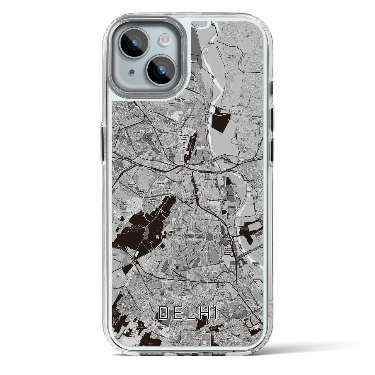 【デリー(インド)】地図柄iPhoneケース(MagSafeタイプ)
