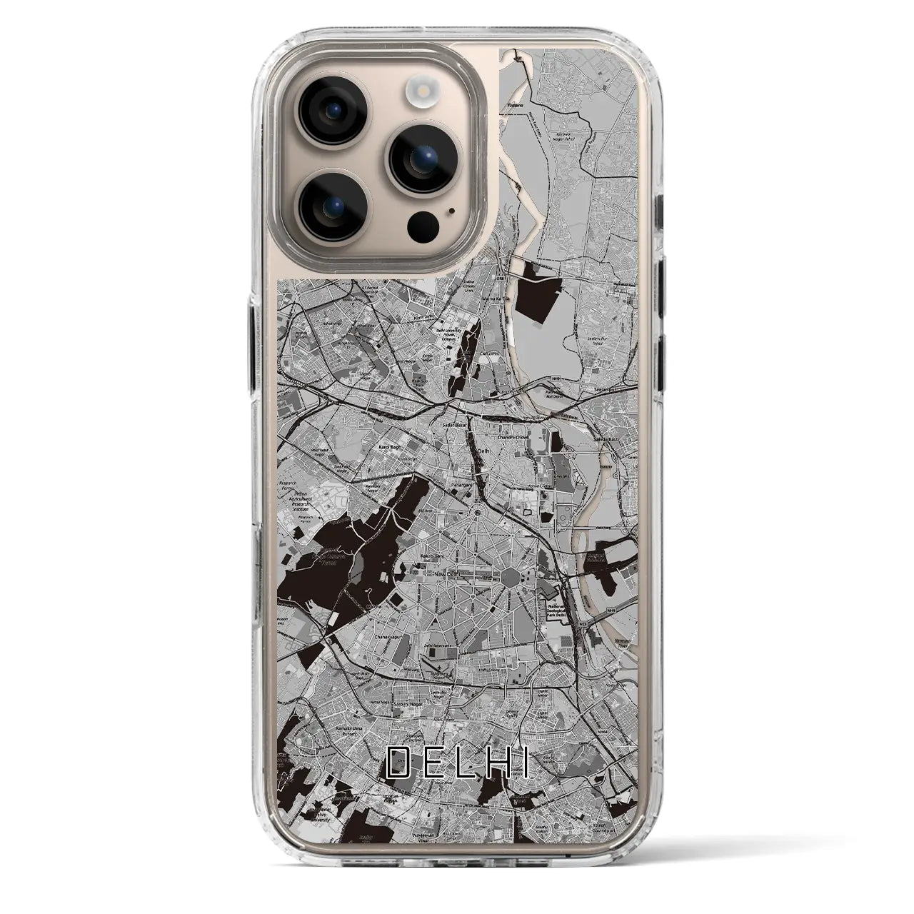 【デリー(インド)】地図柄iPhoneケース(MagSafeタイプ)