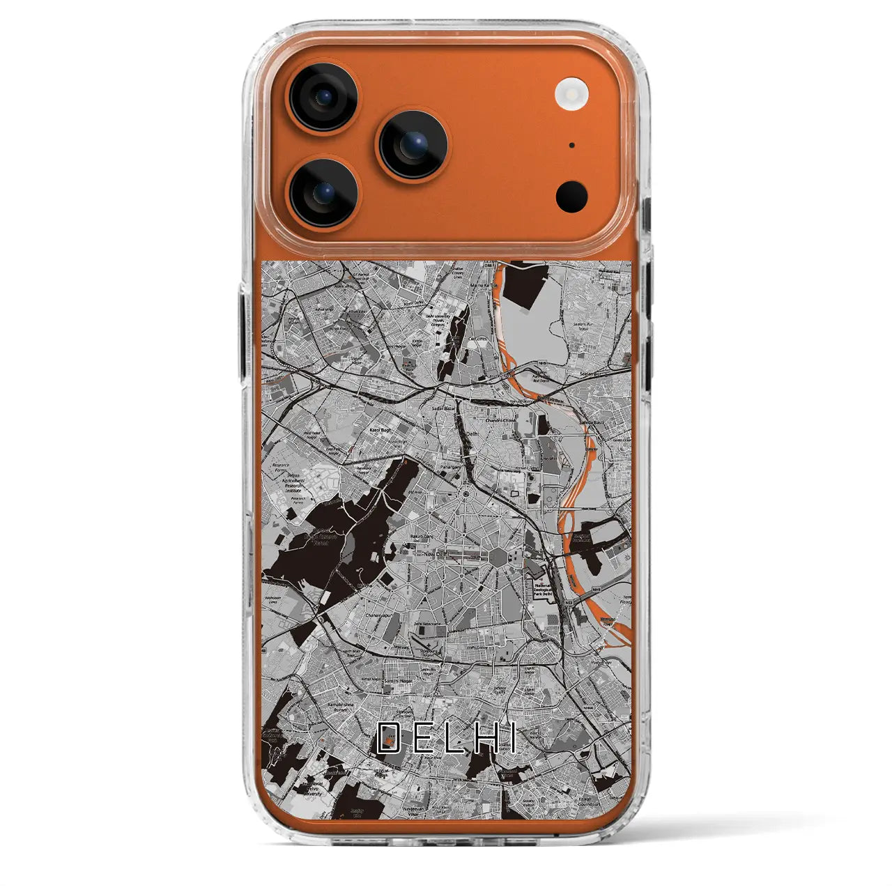 【デリー(インド)】地図柄iPhoneケース(MagSafeタイプ)