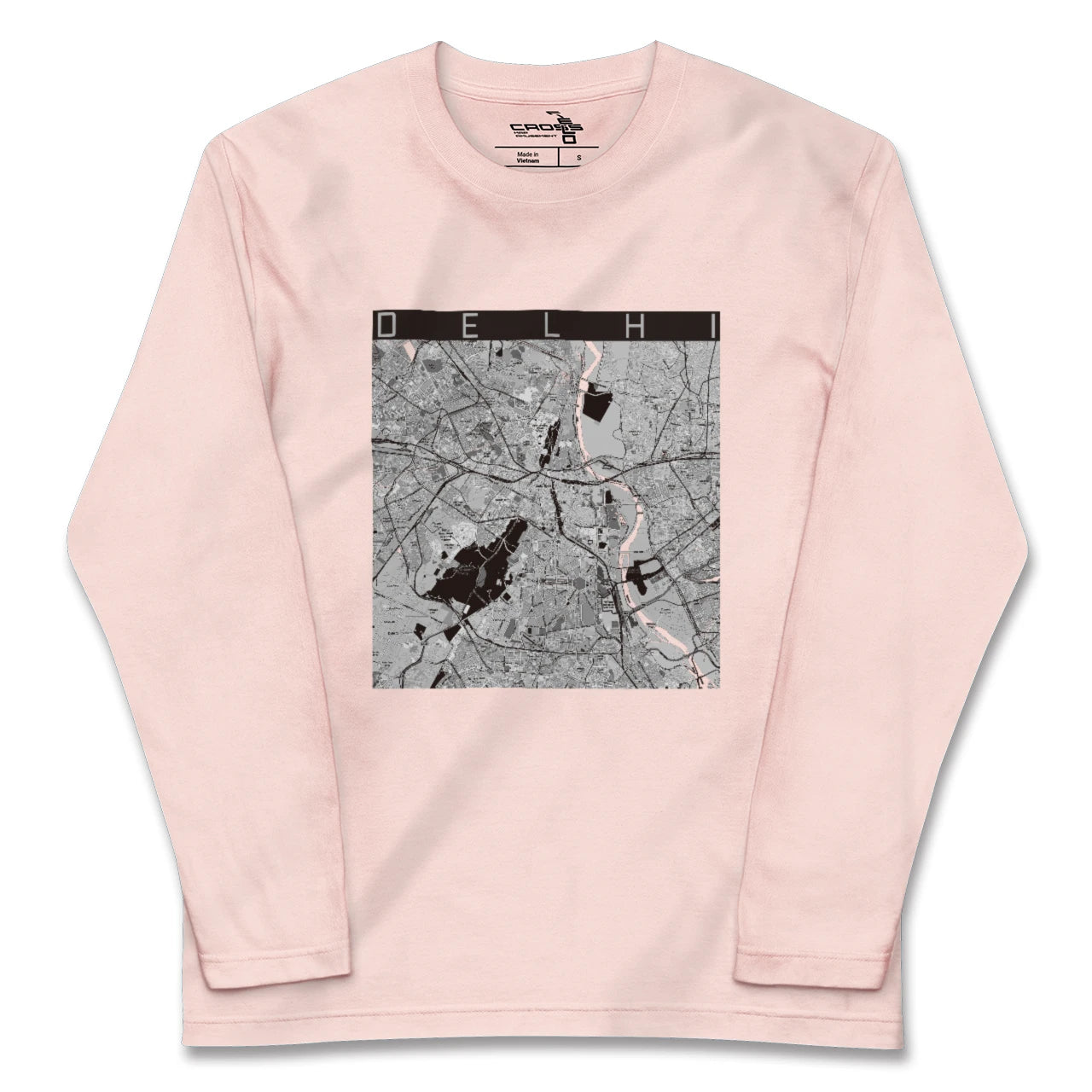 【デリー(インド)】地図柄ロングスリーブTシャツ