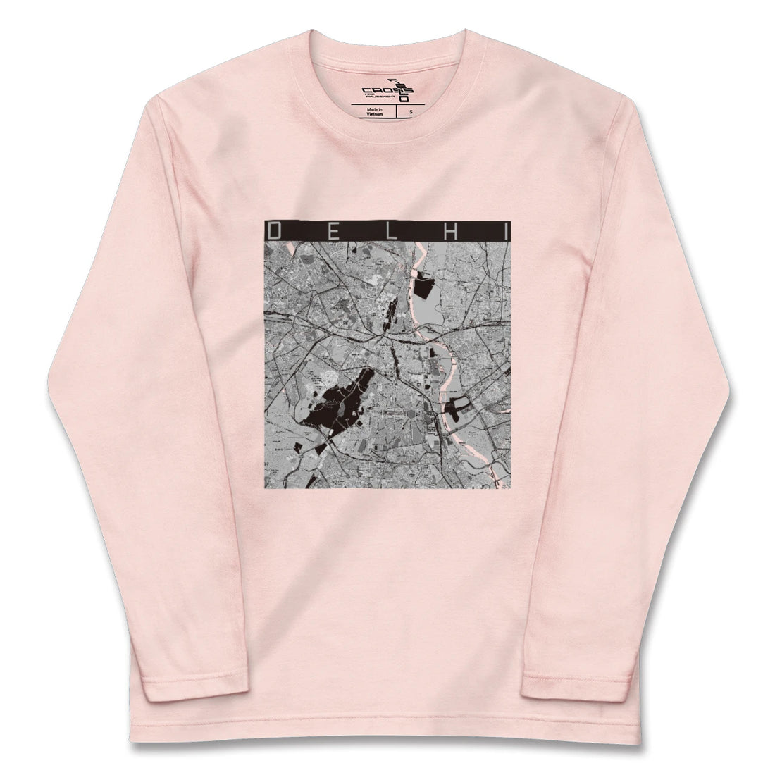 【デリー(インド)】地図柄ロングスリーブTシャツ