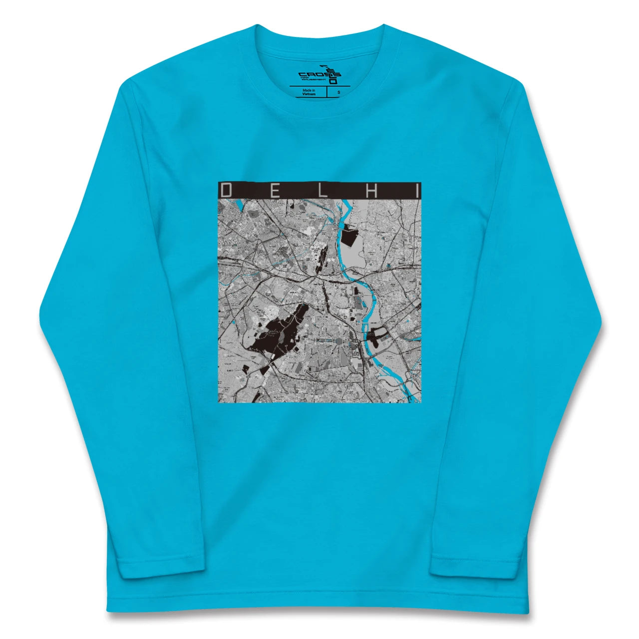 【デリー(インド)】地図柄ロングスリーブTシャツ
