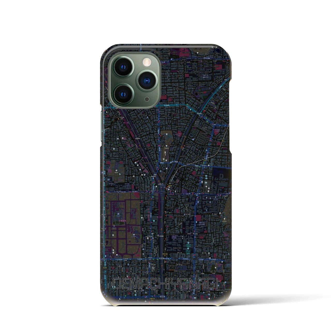 【出町柳(京都府)】地図柄iPhoneケース(バックカバータイプ)