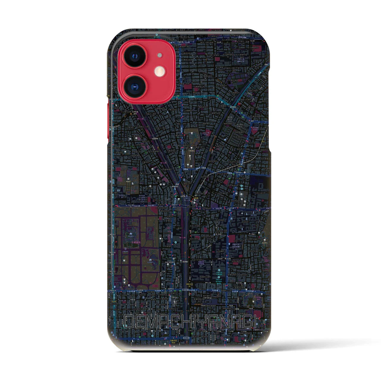 【出町柳(京都府)】地図柄iPhoneケース(バックカバータイプ)