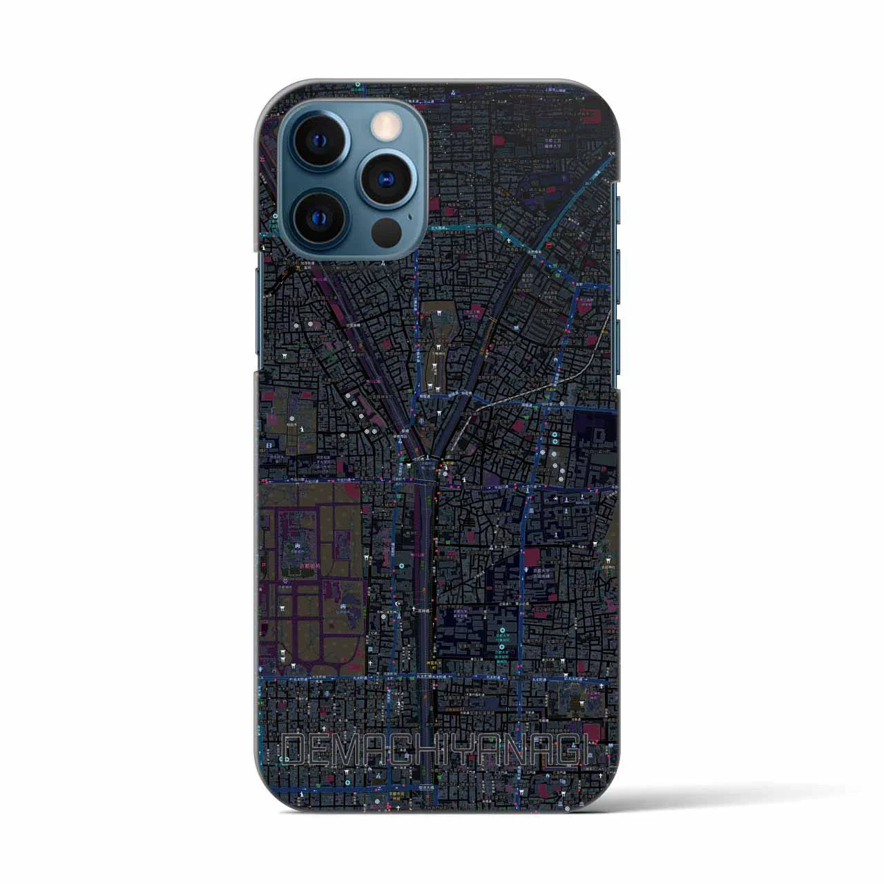 【出町柳(京都府)】地図柄iPhoneケース(バックカバータイプ)