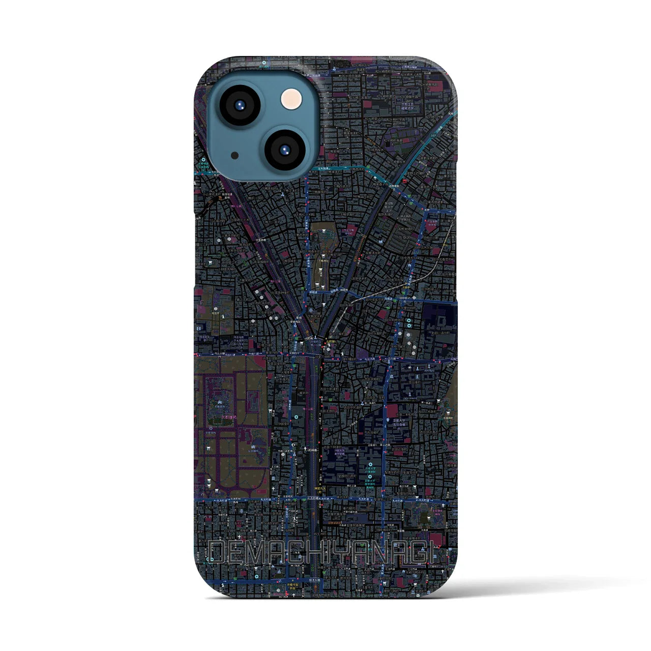 【出町柳(京都府)】地図柄iPhoneケース(バックカバータイプ)