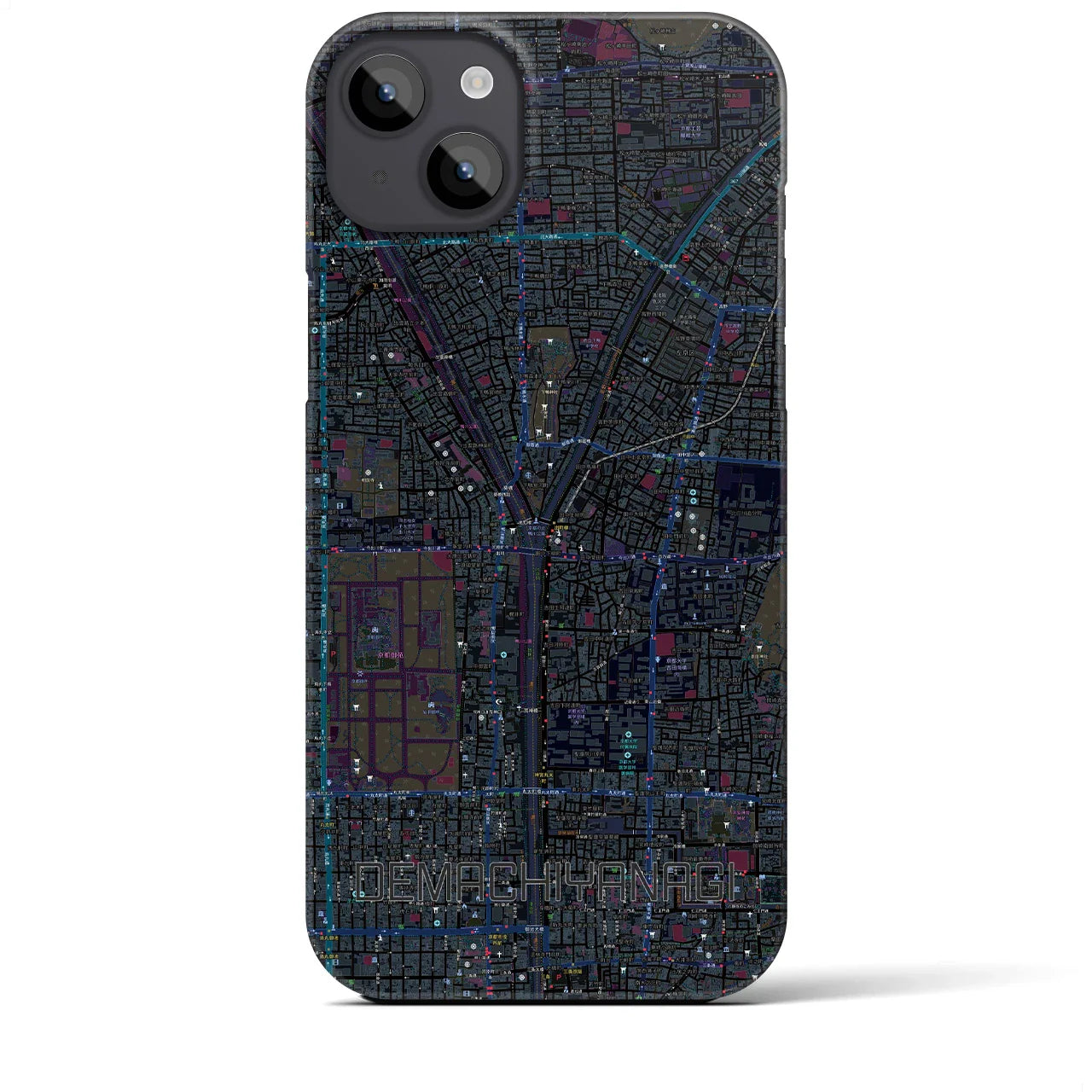 【出町柳(京都府)】地図柄iPhoneケース(バックカバータイプ)