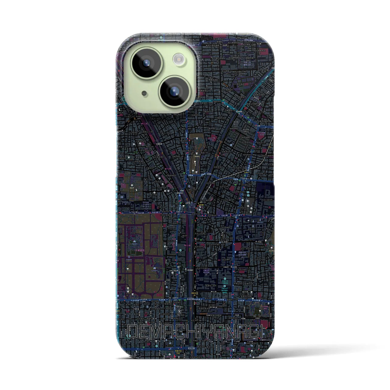 【出町柳(京都府)】地図柄iPhoneケース(バックカバータイプ)