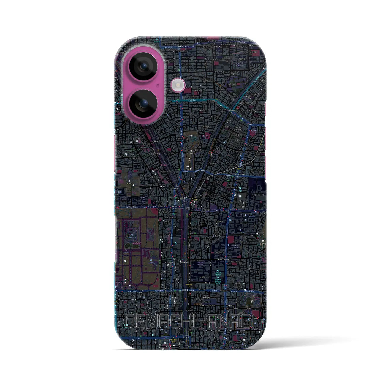 【出町柳(京都府)】地図柄iPhoneケース(バックカバータイプ)
