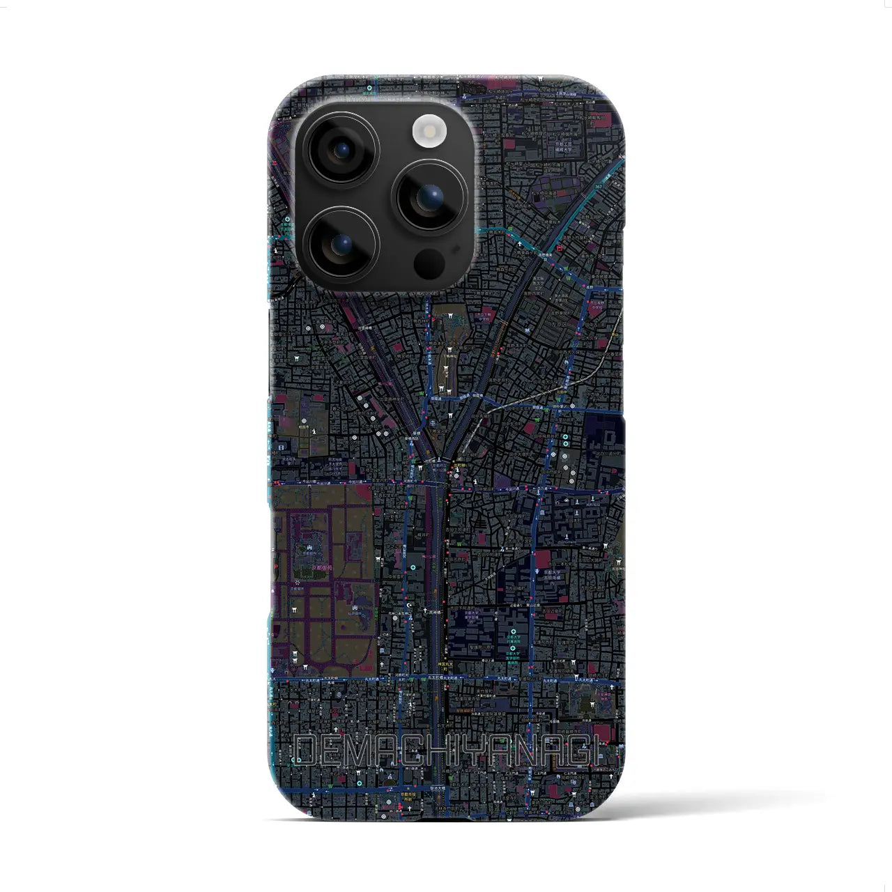 【出町柳(京都府)】地図柄iPhoneケース(バックカバータイプ)