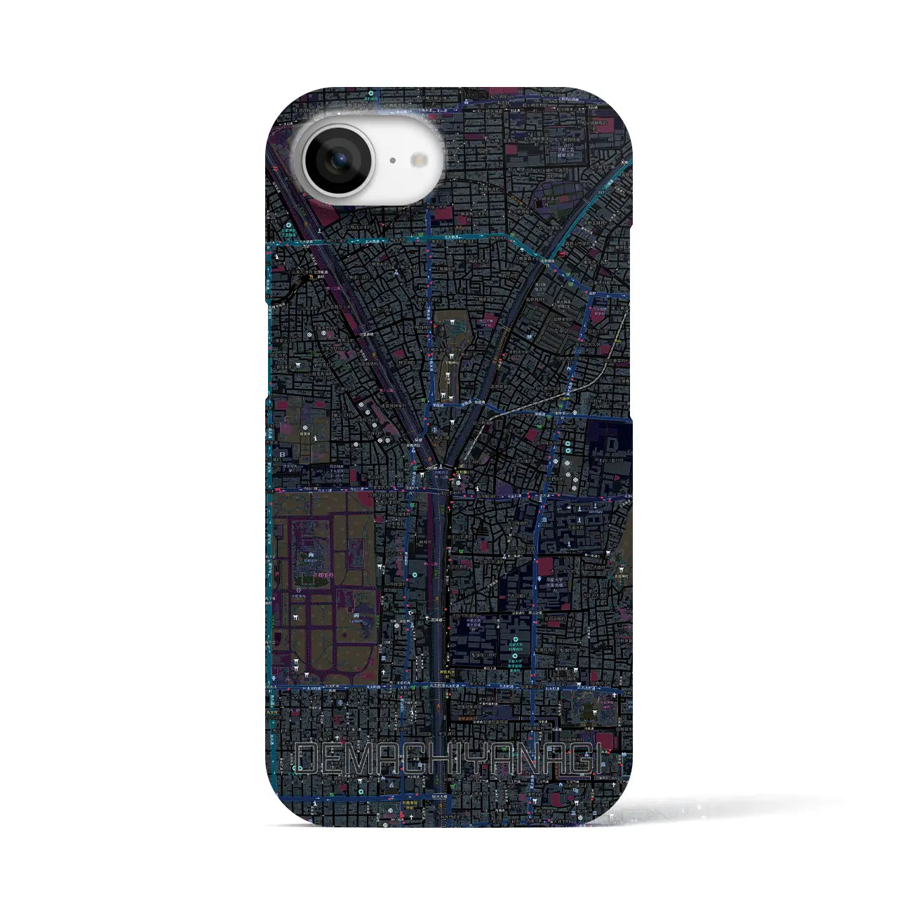 【出町柳(京都府)】地図柄iPhoneケース(バックカバータイプ)