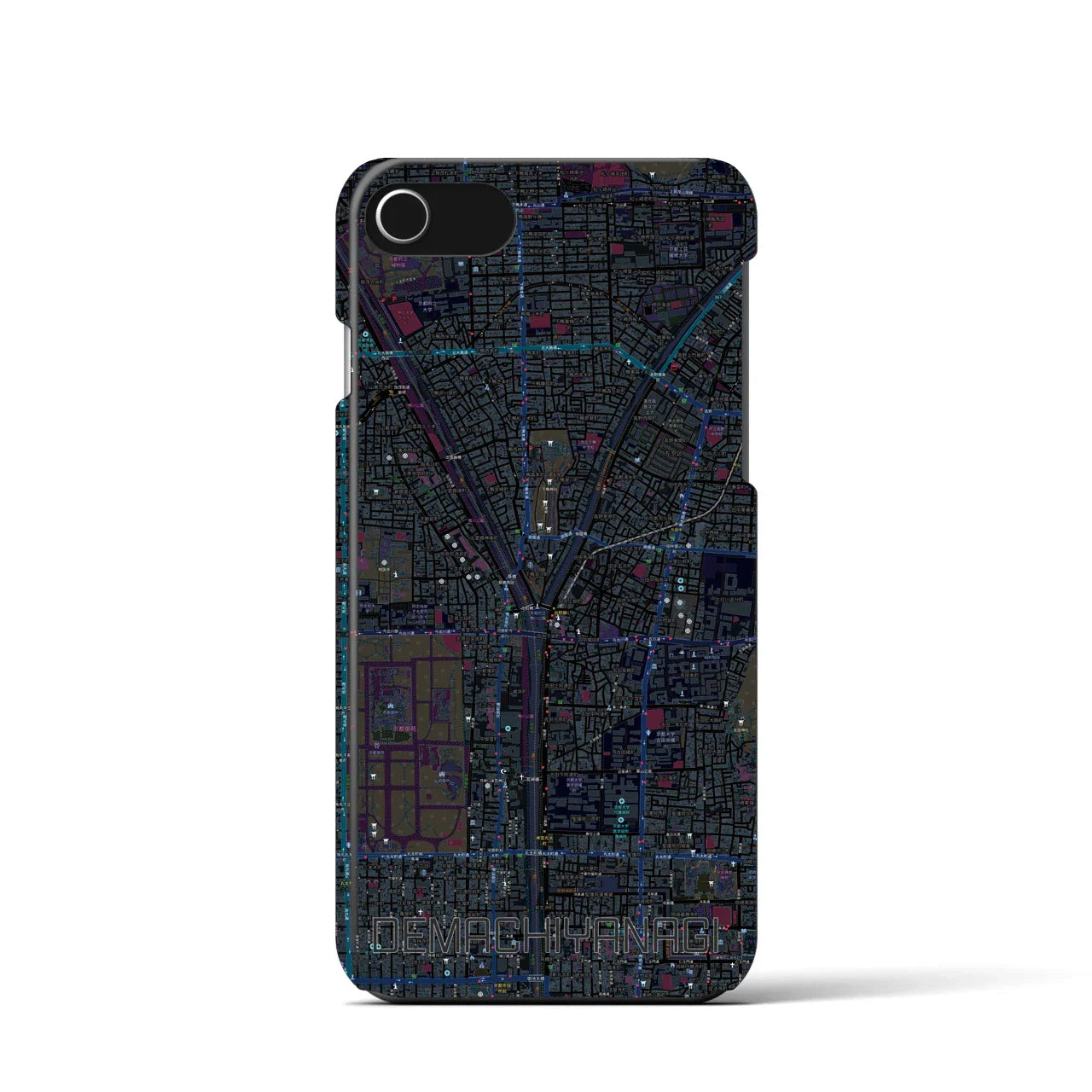 【出町柳(京都府)】地図柄iPhoneケース(バックカバータイプ)