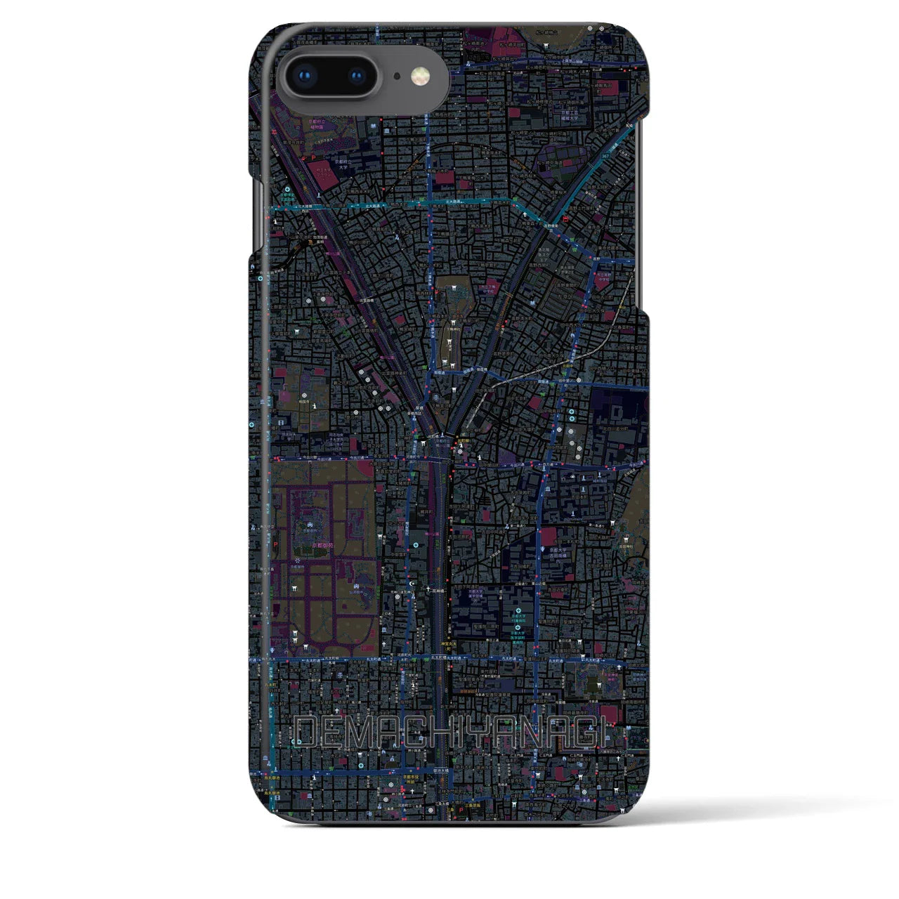 【出町柳(京都府)】地図柄iPhoneケース(バックカバータイプ)