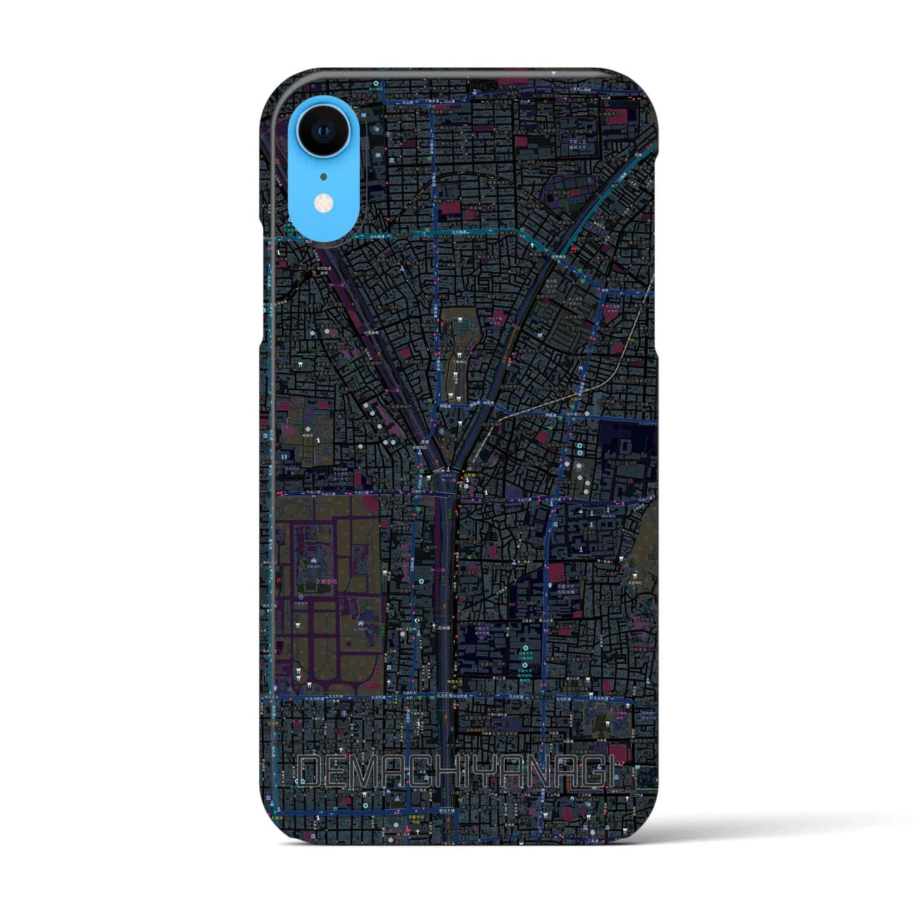 【出町柳(京都府)】地図柄iPhoneケース(バックカバータイプ)